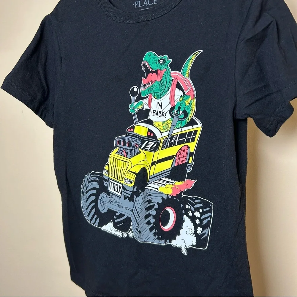 Monster Truck Bus Dinosaur Graphic Tee | Size 5/6 | The Children’s Place | Black